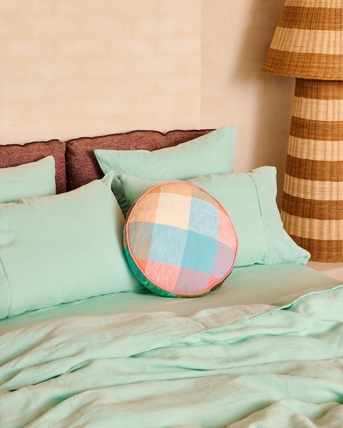 Paloma Tartan Woven Pea Cushion