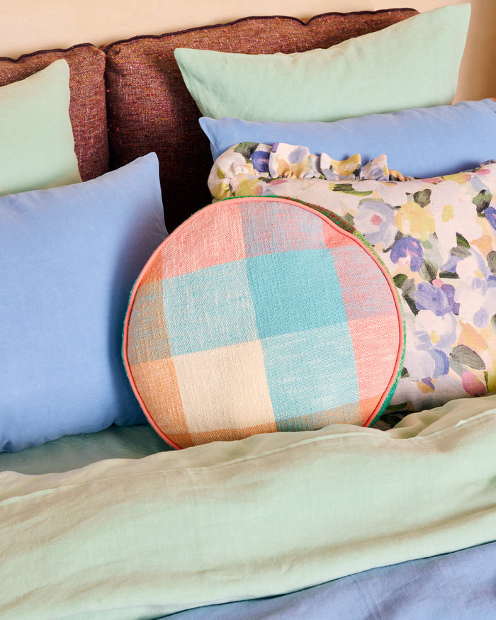 Paloma Tartan Woven Pea Cushion