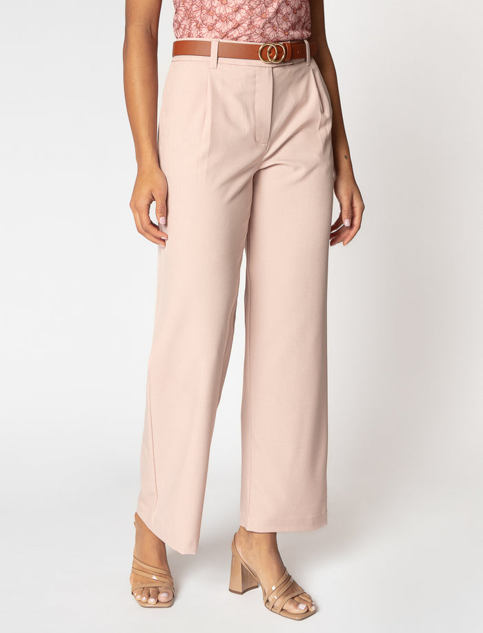 Pantalon à taille régulière et jambe large