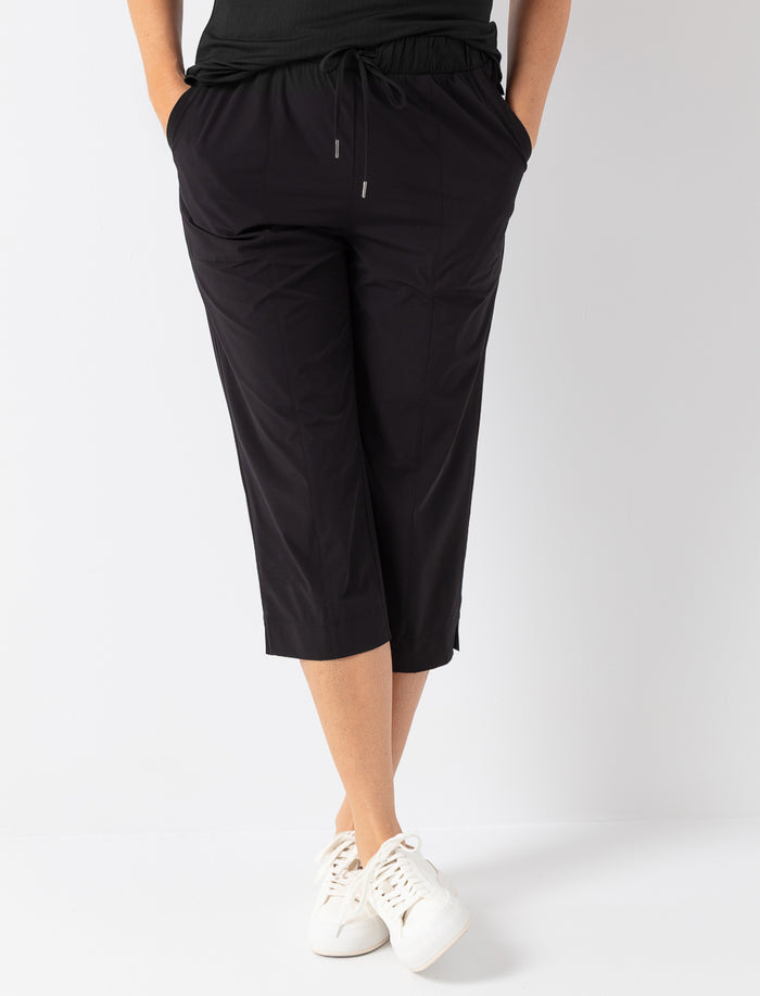 Pantalon capri à taille élastique