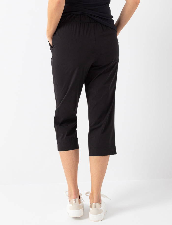 Pantalon capri à taille élastique