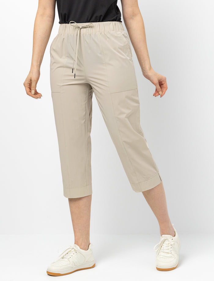 Pantalon capri à taille élastique