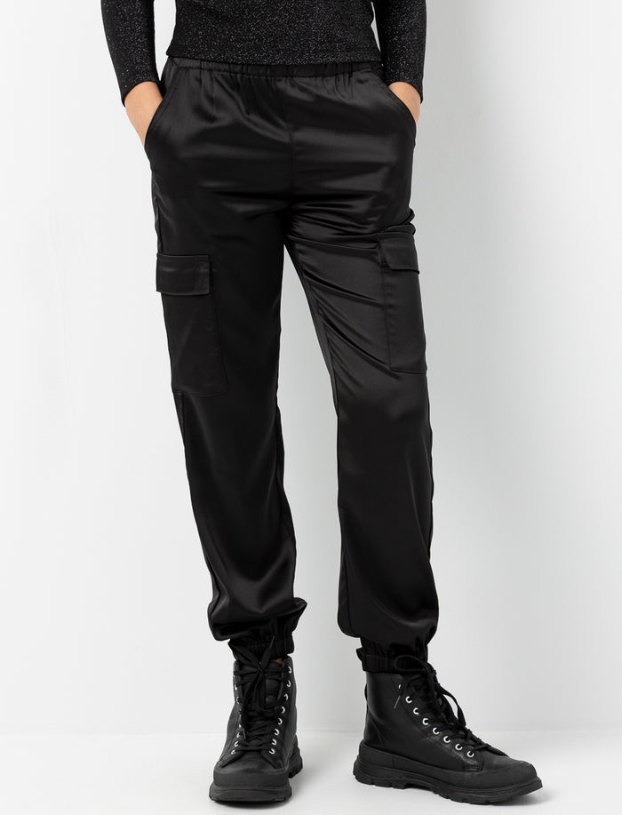 Pantalon cargo satiné