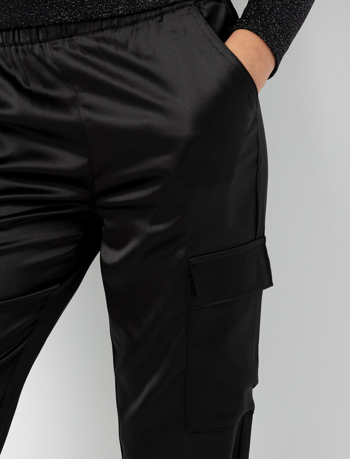 Pantalon cargo satiné