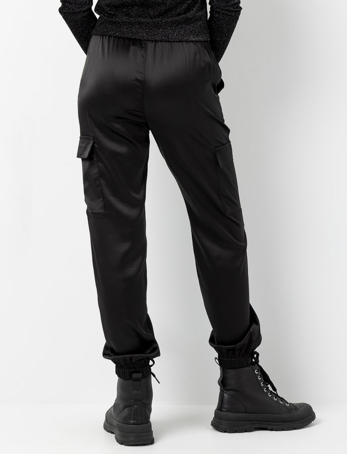 Pantalon cargo satiné