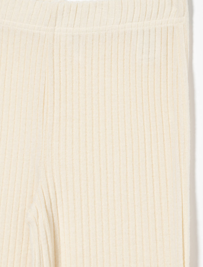 Pantalon côtelé ample à finition laitue