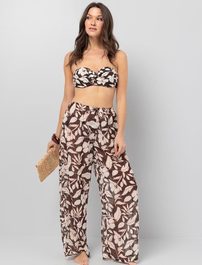 Pantalon imprimé à jambe large