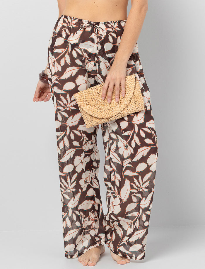 Pantalon imprimé à jambe large