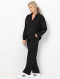 Pantalon jambe droite à taille élastique