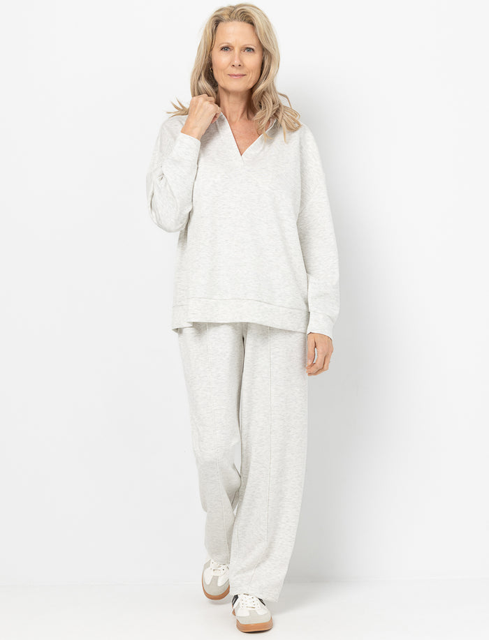 Pantalon jambe droite à taille élastique