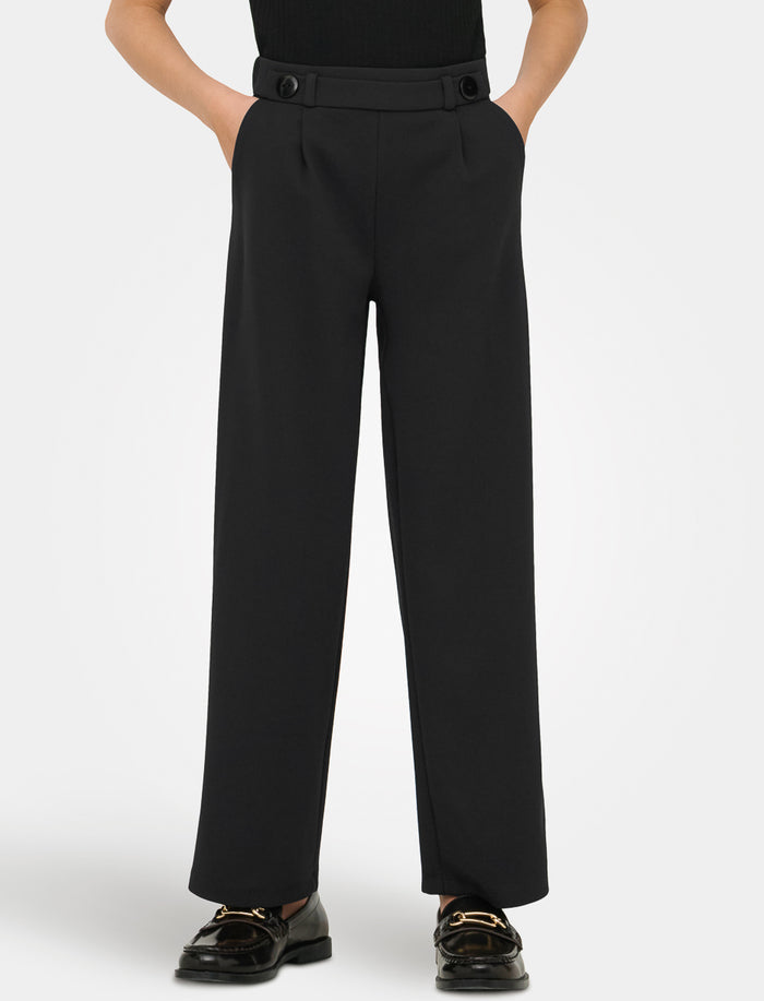 Pantalon jambe large à taille élastique
