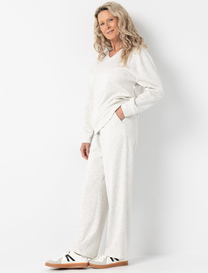 Pantalon jambes droites avec ligne contrastante