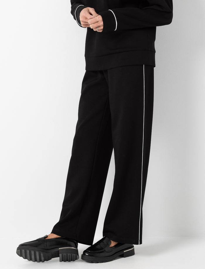 Pantalon jambes droites avec ligne contrastante