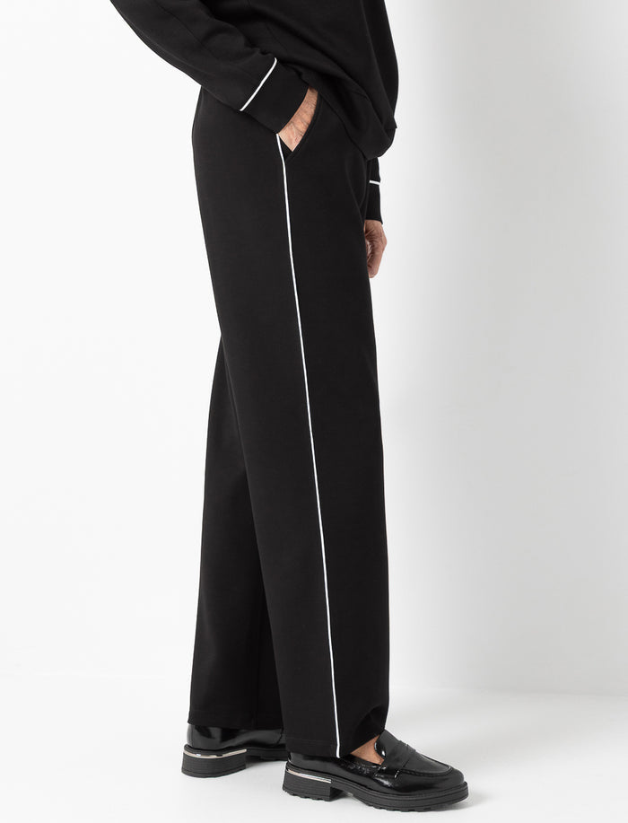 Pantalon jambes droites avec ligne contrastante