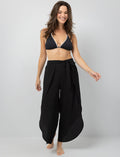 Pantalon texturé à fentes