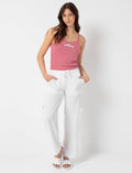 Pantalon uni à poches cargo