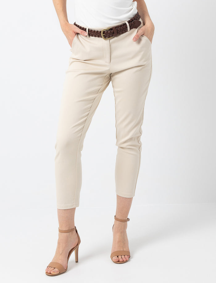 Pantalon uni à taille régulière