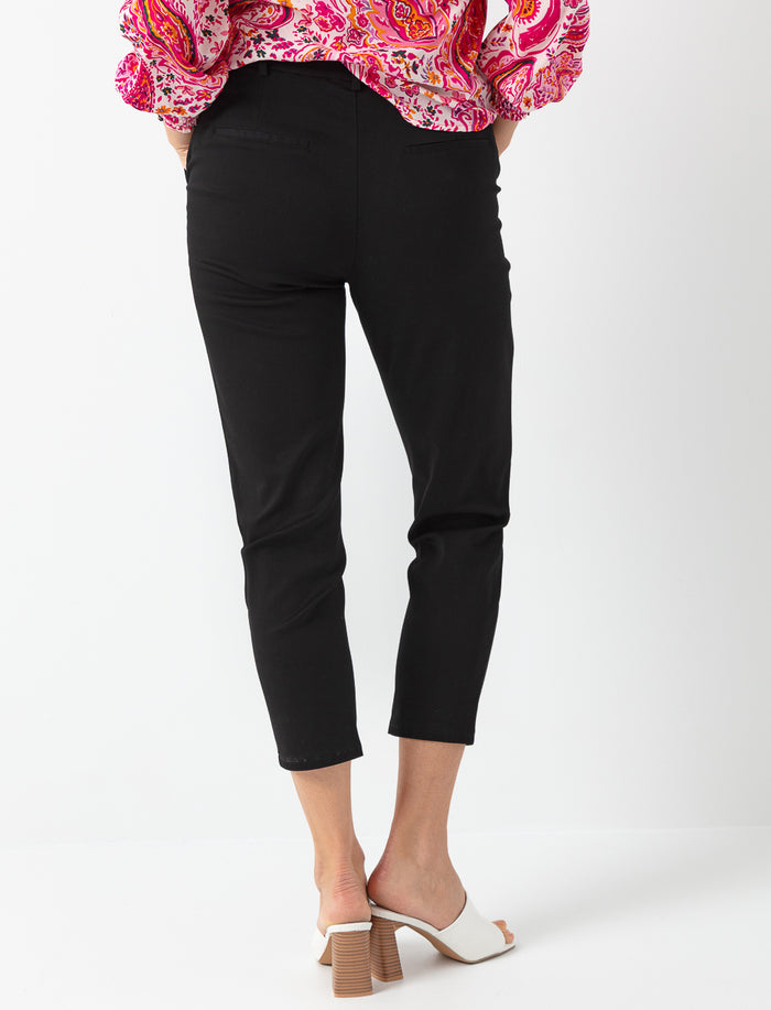 Pantalon uni à taille régulière