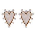 Pearl Heart Earrings - Greige Goods