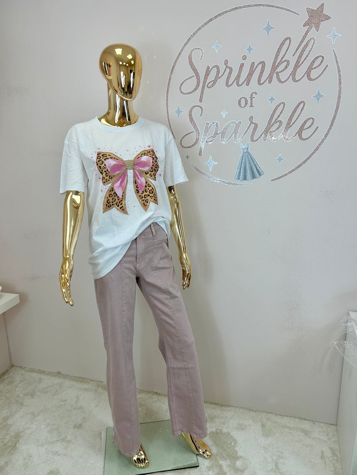 Pink and Gold Detailing with Sparkle Effect T-shirt