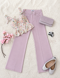 Pink High Waist Wide Leg Jeans