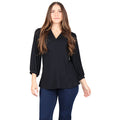 Plus Size 3/4 Sleeve Stand Collar Tunic Plus