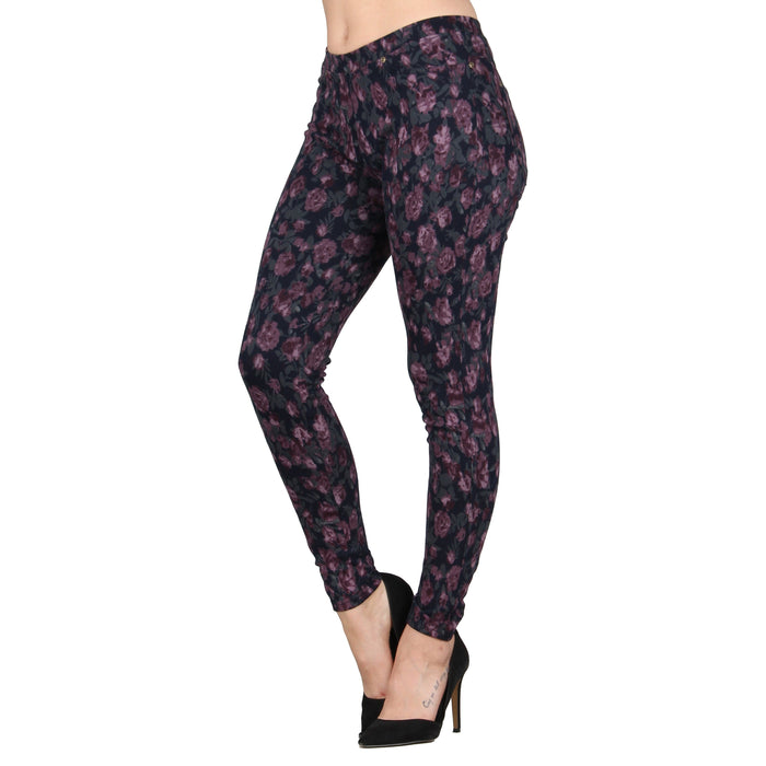Plus Size Printed Denim Jeggings
