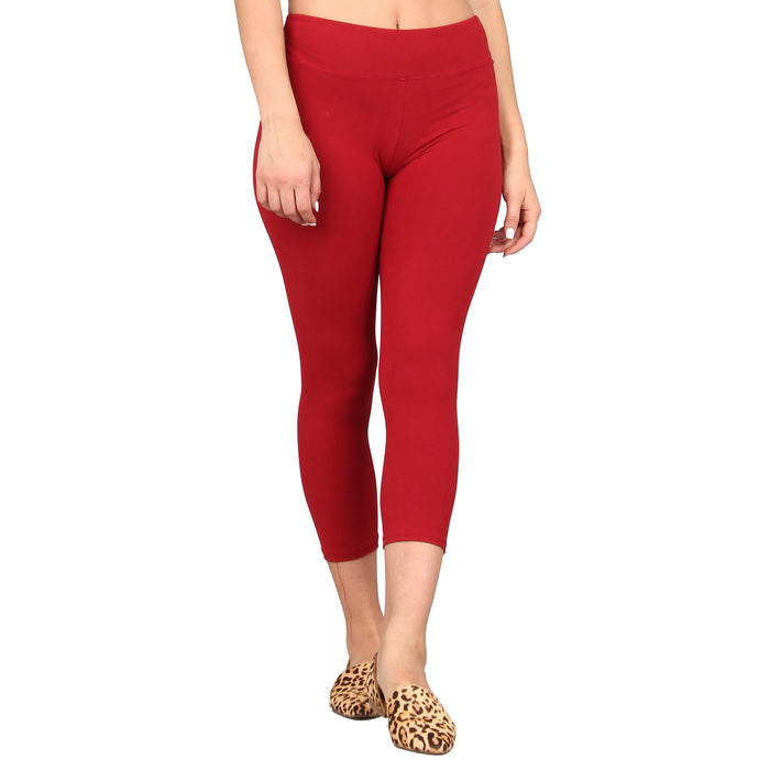Plus Size Solid Capri Super Soft Leggings