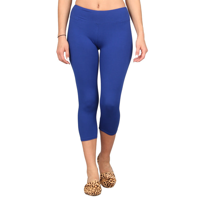 Plus Size Solid Capri Super Soft Leggings
