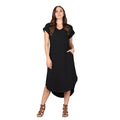 Plus Size Solid Ribbed Midi Dress