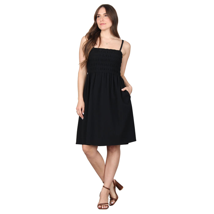 Pocket Smocked Midi Dress