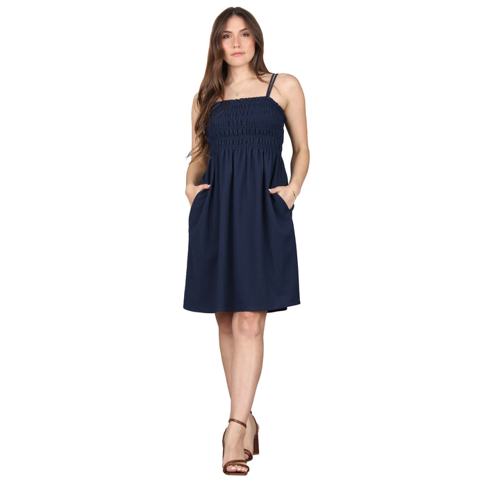 Pocket Smocked Midi Dress