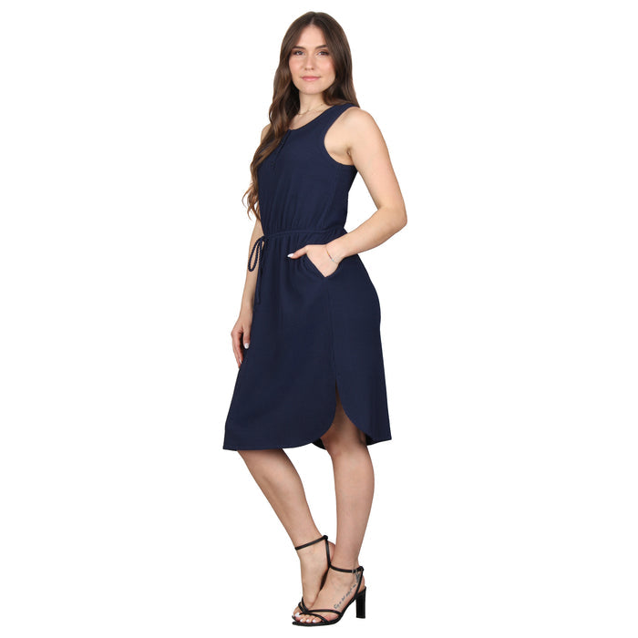 Pocket Tie Waist Midi Dress