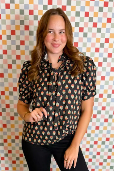 Polished Print Blouse