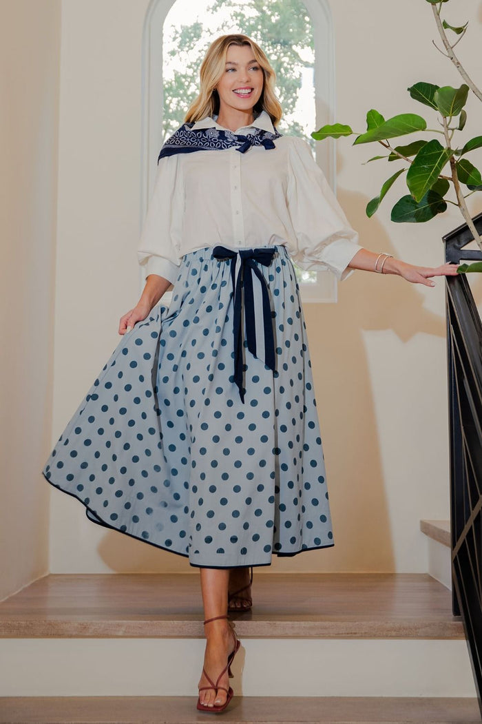 Polka Dot Midi Skirt