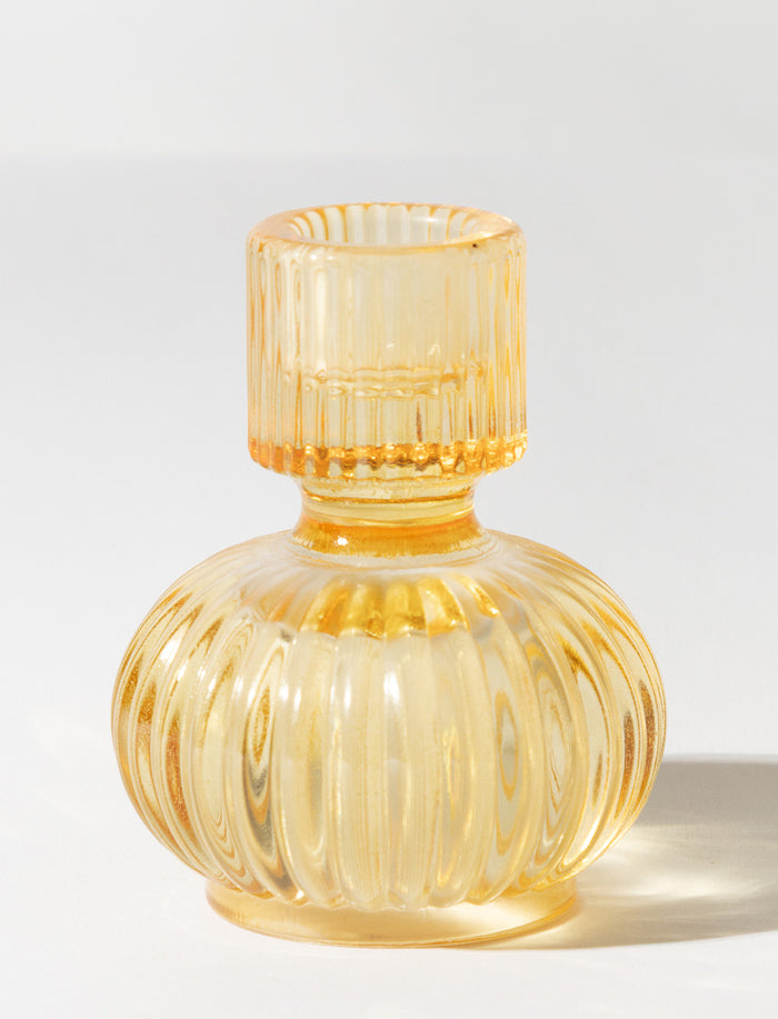 Porte-chandelle en verre flûté
