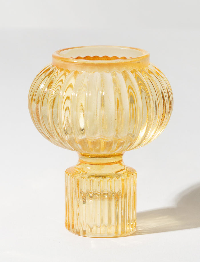 Porte-chandelle en verre flûté