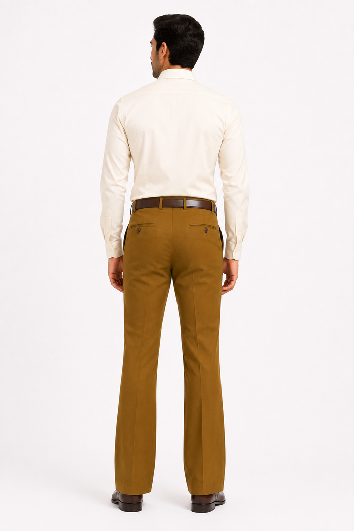 Premium Brown Stretch Bootcut Formal Pants for Men