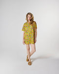 Pretty Pansy Gold Adult Organic Cotton Oversize T-shirt Nightie