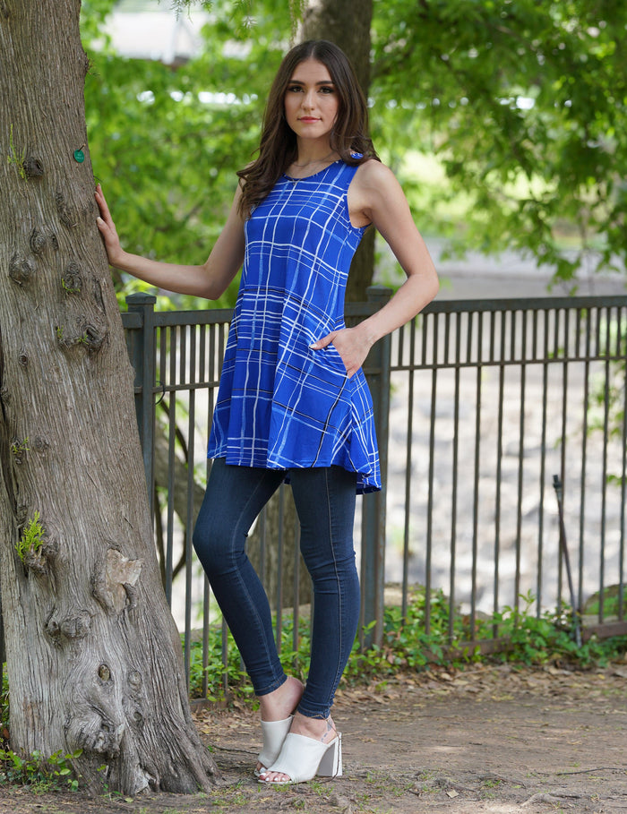 Printed Pocket Sleeveless Tunic