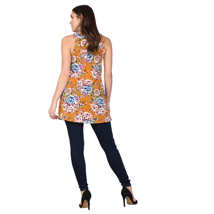 Printed Pocket Sleeveless Tunic