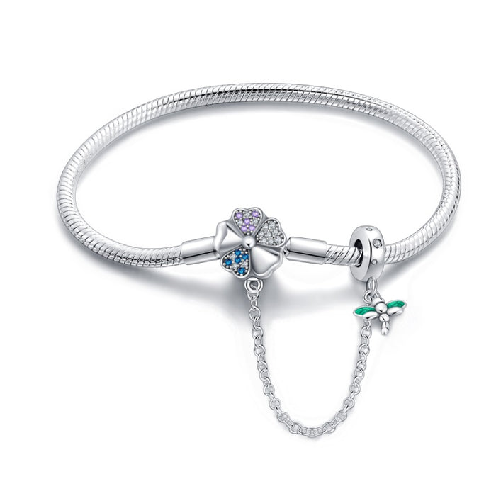 Pulsera Trébol y Libélula