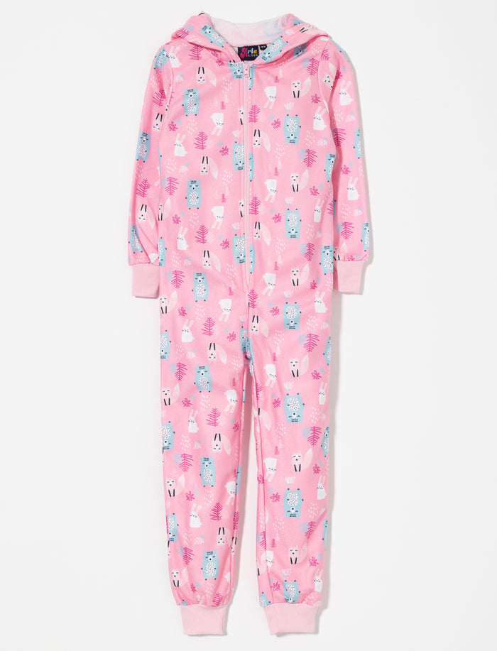 Pyjama 1 pièce imprimé à capuchon