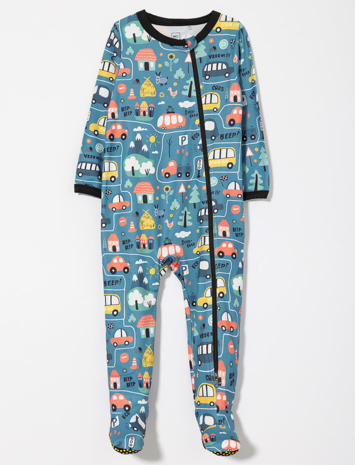 Pyjama 1 pièce imprimé à pieds antidérapants