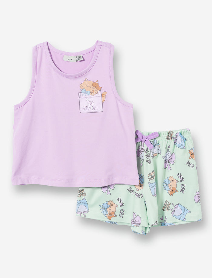 Pyjama 2 pièces imprimé - petite fille