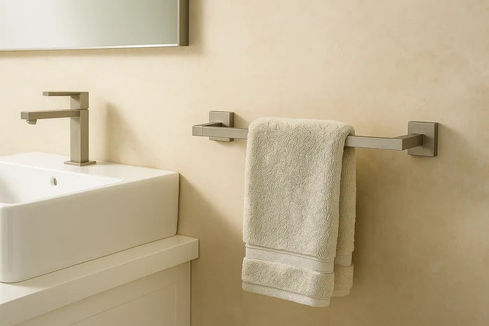 Rainvera Brushed Nickel Four-Piece Bathroom Accessory Set
