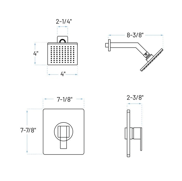 Rainvera Chrome Single Handle Shower Trim Kit with Shower Head
