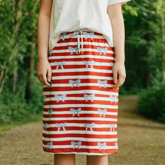 Red,White,and Cute Swimskirt
