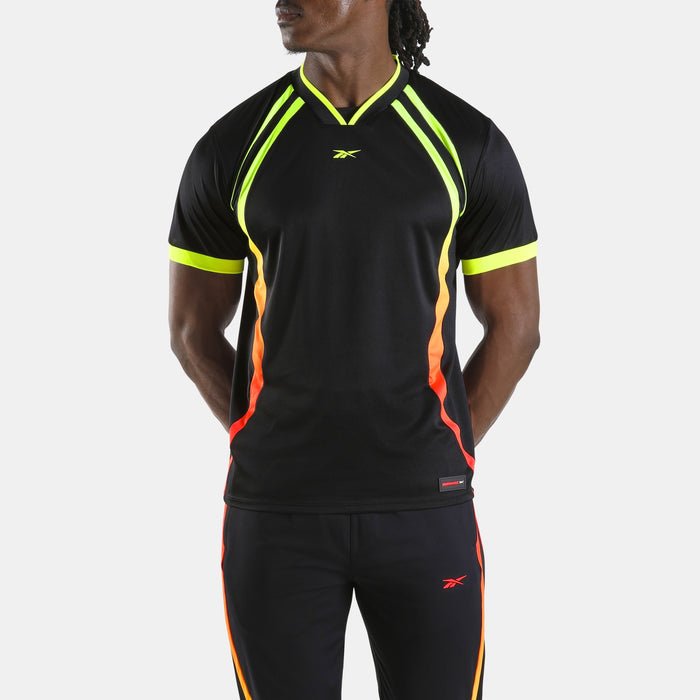 REEBOK APPAREL MEN Sidewinder Football Jersey BLACK/DIGITAL LIME/NEON CHERRY