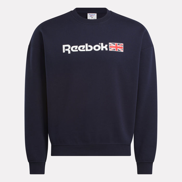 Reebok Apparel Unisex Relaxed Fit Crew Neck Sweatshirt VECTOR NAVY